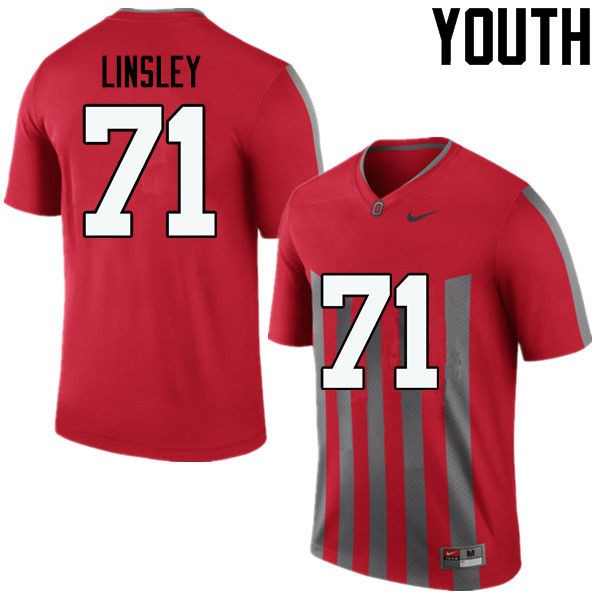 Ohio State Buckeyes #71 Corey Linsley Youth Stitch Jersey Throwback OSU77529